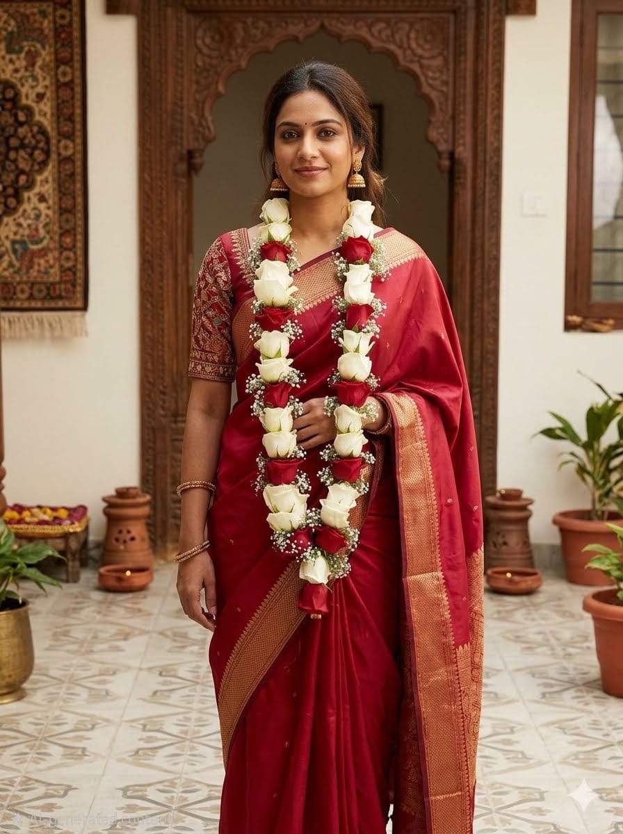 Dewy Pearls - Indian wedding garland handcrafted in Plainfield, Illinois
