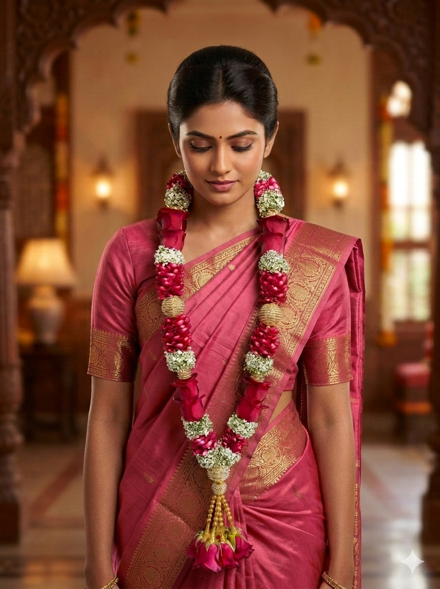 Crimson Royale Garland — Handcrafted in Illinois | Ships USA - Indian wedding garland handcrafted in Plainfield, Illinois