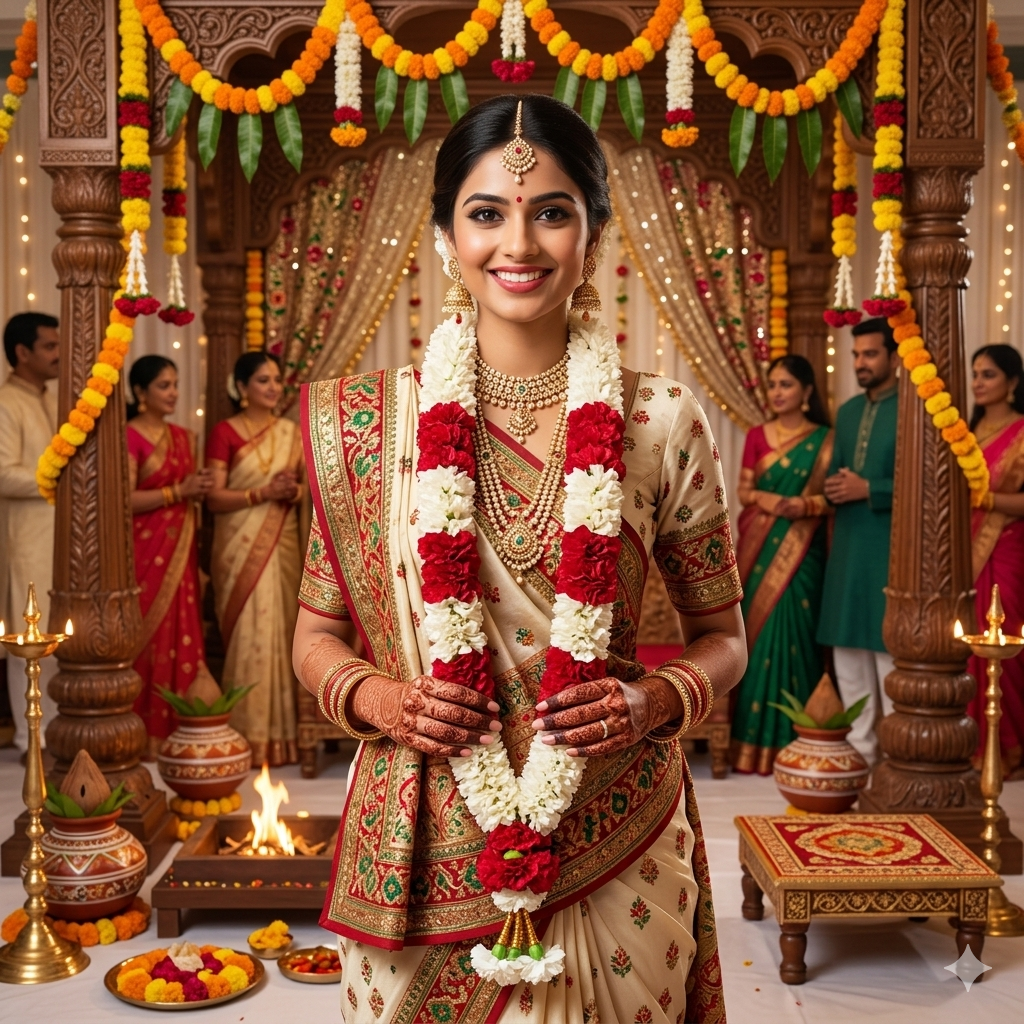 Ruby Frost Garland — Handcrafted in Illinois | Ships USA - Indian wedding garland handcrafted in Plainfield, Illinois