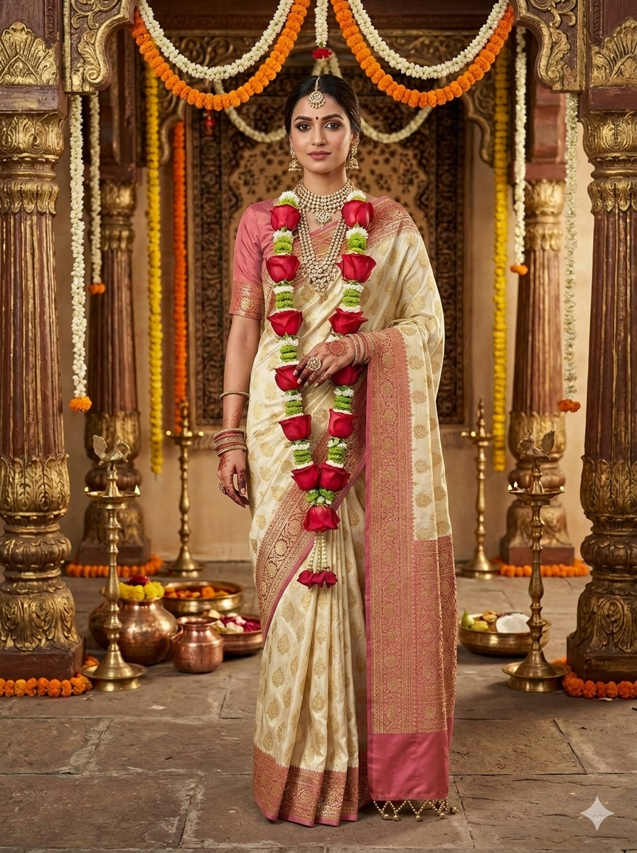 Emerald Whispers - Indian wedding garland handcrafted in Plainfield, Illinois