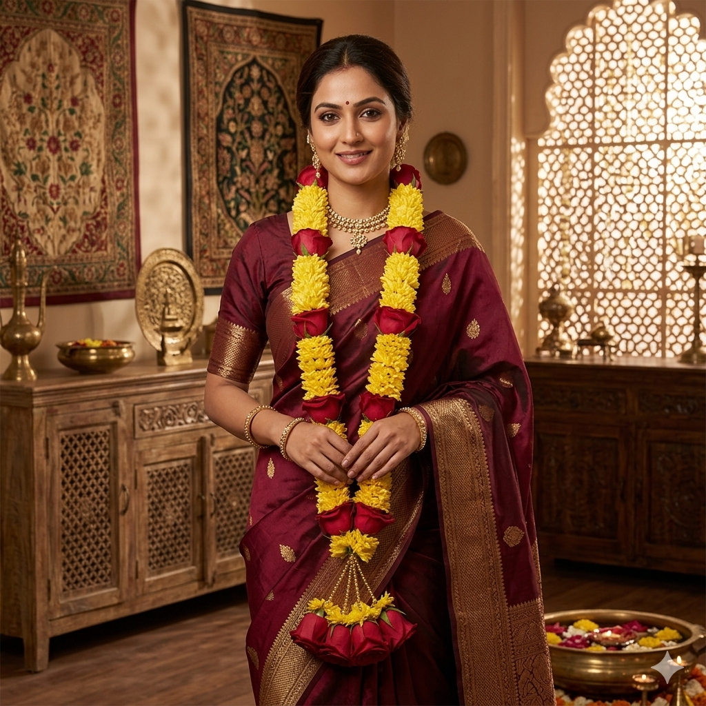 Summer Meadow - Indian wedding garland handcrafted in Plainfield, Illinois